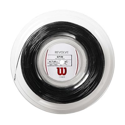 Wilson Revolve 16 Reel, Corda da Tennis Unisex - Adulto, Nero, 1.30 mm, 200 m
