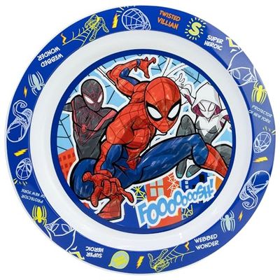Plato infantil reutilizable de plástico apto para microondas de Spiderman