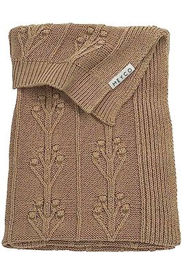 Meyco Baby Romantic Flower Couverture tricotée pour bébé 100% Coton Doux et Respirant Facile d'entretien Couleur Taupe 100 x 150 cm