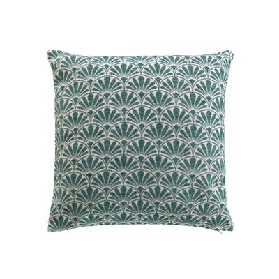 douceur d'intérieur Echo - Funda de cojín (40 x 40 cm) azul, jacquard de chenilla