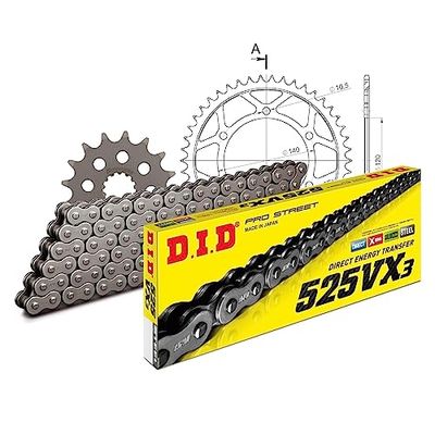 Kettingset DID staal 525VX3 / 108 eindeloos voor Suzuki GSX-R 600 cc bouwjaar 1998-2000