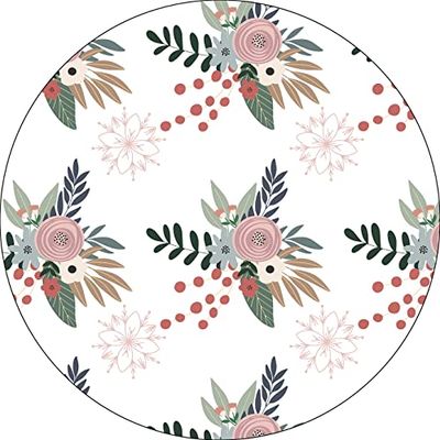 Bonateks, Round Digital Printed Mouse Pad, Non-Slip Base, for Office and Home, Diameter:22cm