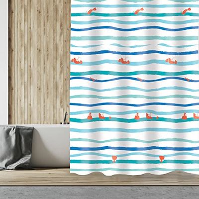 MSV Deep Ocean Polyester Curtain 180 x 200 cm