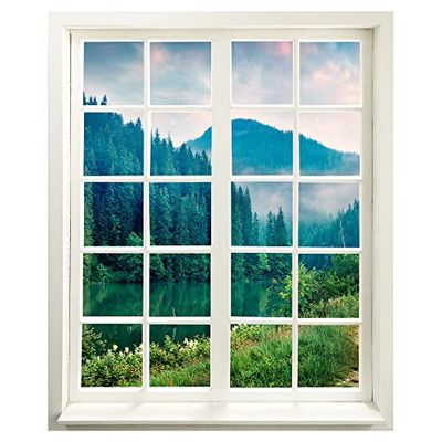 Graz Design - Adhesivo decorativo para pared, diseño de bosque de abetos y ríos (83 x 100 cm)