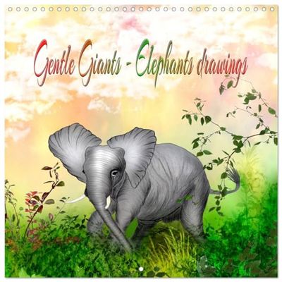 Gentle Giants - Elephants (Wall Calendar 2026 12" x 24" / 30 x 60 cm (open)) CALVENDO 12 Month Wall Calendar