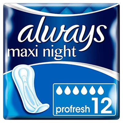 Always Maxi Night ProFresh Towels Without Wings, 12 Pads
