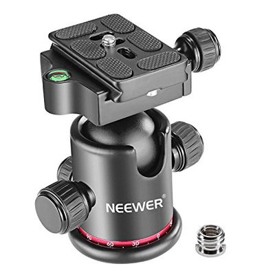 Neewer Pro Meta cabeça de bola de tripé 360 graus giratório panorâmico com placa rápida de sapato de 1/4 polegadas para tripé, monopie, slider, câmara DSLR, câmara de vídeo
