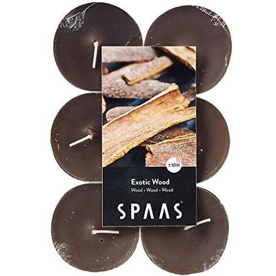 Spaas 12 velas aromáticas, cera de parafina, caneca de alumínio, castanho topo, D 58 mm x H 24 mm