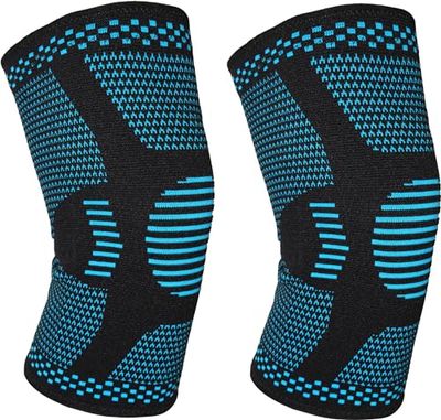 VIP Knee Pads Knee Support for Women/Men, 2 Pack Knee Brace Compression Sleeve Support Arthritis, Joint Pain Ligament Injury Meniscus Tear ACL Volleyball Sports, Black/Blue, 2XL