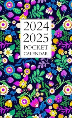 Pocket Calendar 2024-2025 For Purse: Two-Year Monthly Planner for Purse | 24 Months from January 2024 to December 2025 | Watercolor Flower Cover