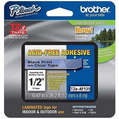 Brother Cinta P-Touch TZE-MQG35, cinta laminada estándar de 1/2 pulgada (0.47 pulgadas) de ancho, blanco sobre verde lima, laminada para uso en interiores o exteriores, resistente al agua, 12 mm x 5