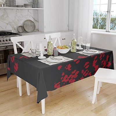Bonamaison Kitchen Decoration, Tablecloth, Red Black, 140 x 160 Cm - Designed and Manufactured in Turkey