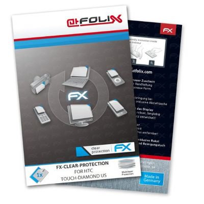 atFoliX displaybeschermfolie voor HTC Touch-Diamond US - FX-Clear: screen protector kristalhelder! Hoogste kwaliteit - Made in Germany!