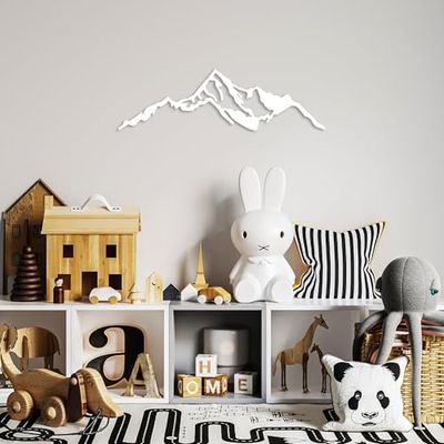 Elegant White Decorative Metal Wall Accessory, 67 x 20 cm, 100% Metal, 1.5 mm Thick, Lightweight & Easy to Hang, Perfect for Modern Decor