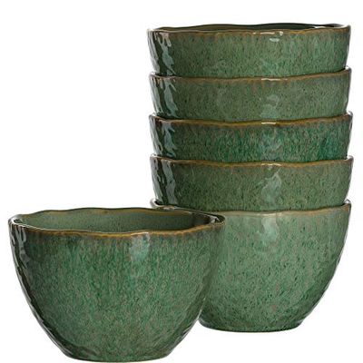LEONARDO HOME Matera 018540 - Set di 6 ciotole in ceramica, colore: Verde