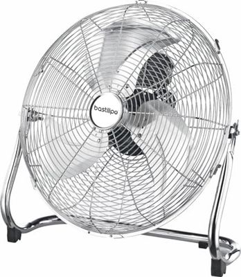 Bastilipo Mediterraneo Industriële vent voor de vloer, verchroomd, 45 cm, Ø, 100 W