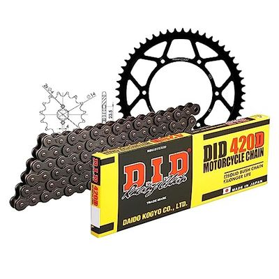 Kettingset DID staal 420D / 130 clipslot voor Derbi Senda SM DRD X-Treme Pro Racing R Ltd Edition Evo, Gilera SMT Euro 4 50 cc