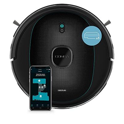 Cecotec Robot aspirateur et Nettoyeur Conga 5290 Ultra T. 4 en 1, frotte, Aspire et balaie à la Fois, Technologie Laser, Brosse sols durs, autonomie 150 Min, Application contrôle, 2700 Pa