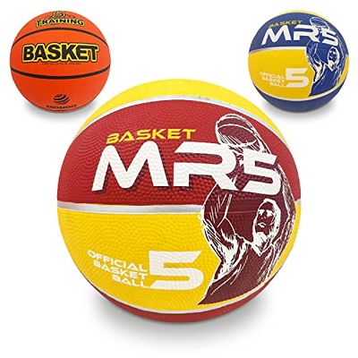 Mondo Toys - Basketball pallone da basket DREAM TEAM per bambini - superficie morbida - Size 5 - colore arancione / giallo / blu / amaranto - 13139