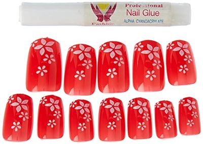 6E Lot de 12 étoiles ongles en acrylique Rouge Lot de 2