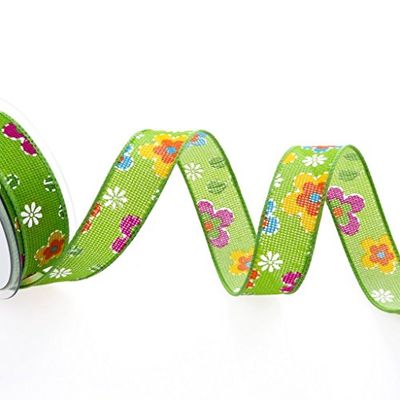 Deko und Band Fancy Rustic Flowers – Verde – 25 mm – 10 M – 90126 25 60