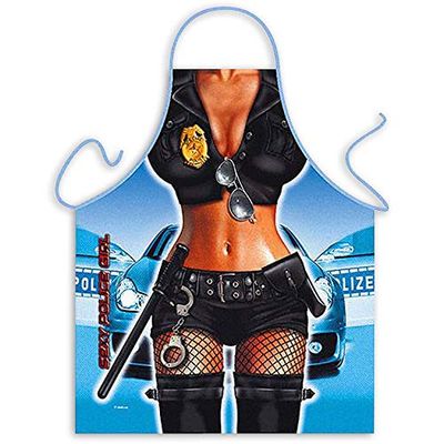 Close Up Matlagningsförkläde sexig police girl i universell storlek för vuxna
