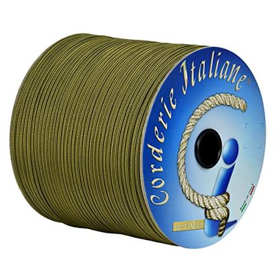 Paracord 550 Type III Basic, geel/zwart 4 mm - 100 m, kern 7 draden, 100% Made in Italy 006079354 Corderie Italiane