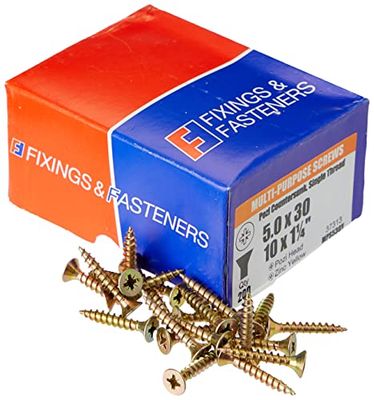 Forgefix MPS530Y - Parafuso para madeira (tamanho: 5,0 x 30 mm)