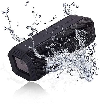 NK ALPORT Bärbara Bluetooth-högtalare - Trådlös, 10 W, TWS Stereoljud (Sync 2 högtalare), Röstassistent (Google och Siri), Hi-Fi, Bluetooth 5.0, USB, Svart (Kompatibel: iOS och Android)