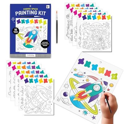 Mudpuppy Cosmic Space – Painting Kit with Illustrations of Fun Outer Space Designs for Children Ages 5 and Up