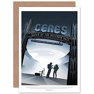 Artery8 Ceres Queen Asteroid Belt NASA Space Tours Travel Sealed Greeting Card Plus Envelope Blank inside