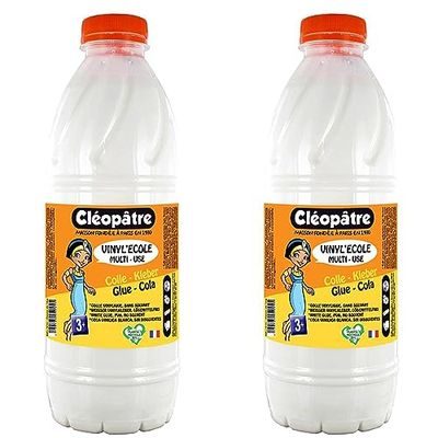 Cléopâtre Cola Adhesivo vinílico Blanca 1L (Paquete de 2)