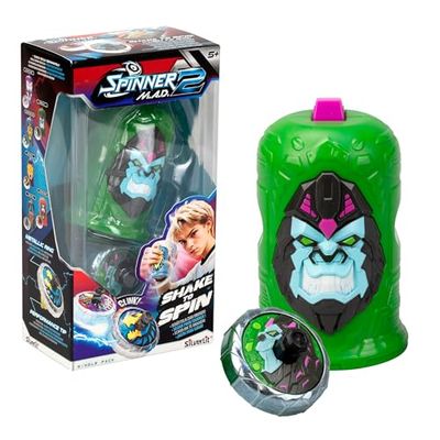 Bizak Spinner Mad 2 Shake, Peonza Individual con Mecanismo Avanzado, Roarilla, Juguete de Batalla para Niños y Niñas +5 Años, 6 Estilos Diferentes para Coleccionar, (62006323-4)