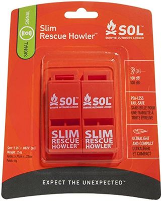 Sol Slim Rescue HOWLER 2 Pack Pack SIFFLET 100 DB Mixte Adulte, Orange