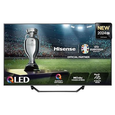 Hisense TV 55" QLED 4K 55A72NQ, Smart TV VIDAA U7, Dolby Vision, HDR 10+, Game Mode Plus, Dolby Atmos, Alexa Built-in, VIDAA Voice, Tuner DVB-T2/S2 HEVC 10, lativù 4K