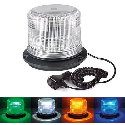 Ryme Automotive Rotativo Ámbar LED 12/24 V · 4 Colores: Blanco, Verde, Azul y Ambar · Emergencia Advertencia Señalización · Base Magnética Conexión a mechero