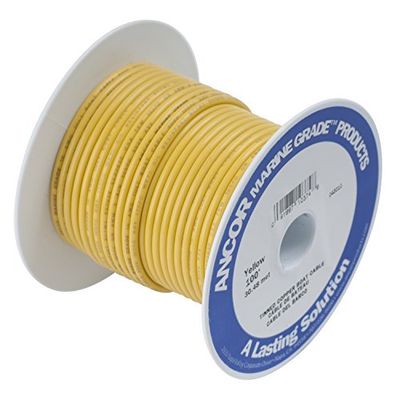 Ancor TINNED Copper Wire 8AWG (8MM²) Yellow 25FT, DAN-1022 Other, Multicolor, One Size