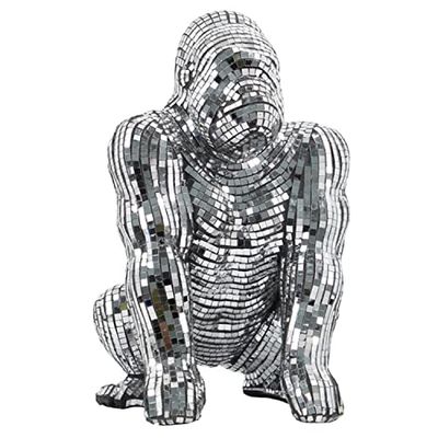 DRW Figuur van een gorilla met spiegels van hars in de spiegel, 21 x 30 x 31 cm