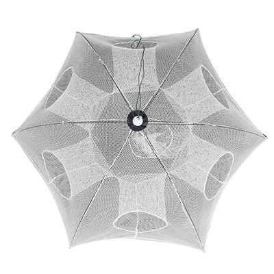 Madeinely Rete da pesca 6/8/16 fori Bianco Pieghevole Grande Rete da Pesca Aragosta Trappola Granchi Trappola Gamberi Gabbia Strumento di Pesca (Dimensioni: Tipo A; Colore: Bianco)