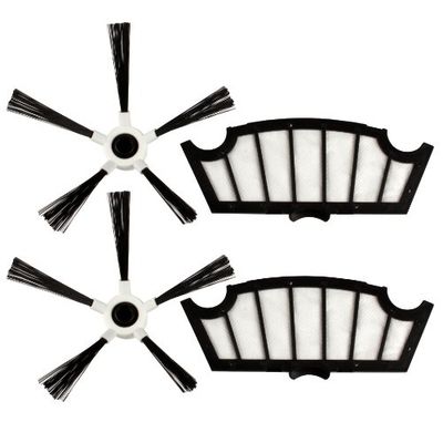 Menalux MRK04 2 Filtres Moteur + 2 Brosses Latérales pour Aspirateur Adaptable pour Hoover
