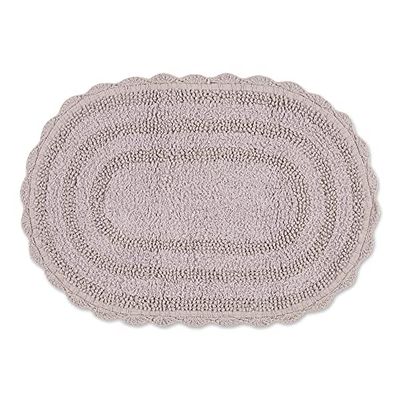 DII Crochet Collection Tapis de Bain réversible, Petit Ovale, 43,2 x 61 cm, Lilas poudré
