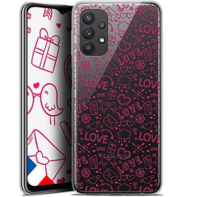 Caseink fodral för Samsung Galaxy A32 5G (6.5) [Gel HD-mönster tryckt i Frankrike kärlek Saint Valentine kollektion Doodle design - mjuk - ultratunn]