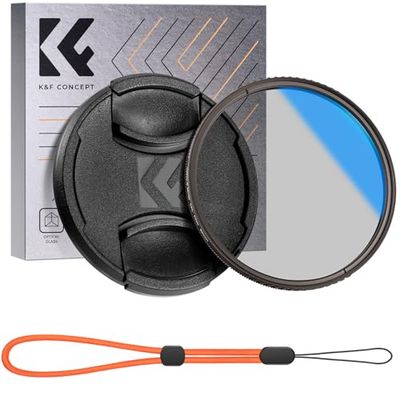 K&F Concept 82mm Filtro Polarizzatore Circolare con Tappo per Obiettivo Fotocamera, Ultra Sottile CPL Filtro in Vetro Ottico con Nano Rivestimento a 18 Strati (Nano-K Serie)