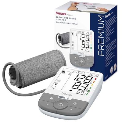 Beurer BM53 Automatic Blood Pressure Monitor, Clinically Validated Blood Pressure Machine with Arrhythmia & AFib Detection for Stroke Prevention, Made in The EU, Suitable During Pregnancy