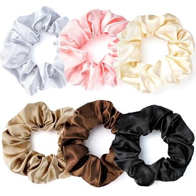 6 pcs Chouchou Cheveux, Chouchous Élastiques Doux, Bandes de Cheveux de 10 cm en 6 Coule, Doux pour les Cheveux, pour Femme ou Filles Accessoires Cheveux