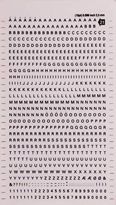 APLI DD21F - Letras y números transferibles negros 2,5 mm, 731 caracteres