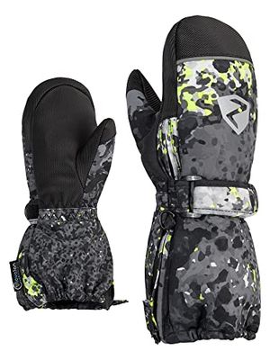 Ziener Guanti da sci unisex per bambini, per sport invernali, impermeabili, extra caldi, in lana, Galaxy Print, 86 cm