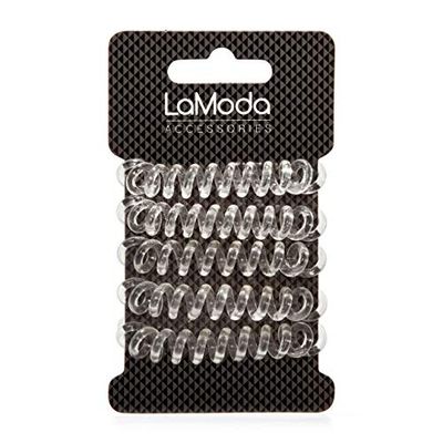 LaModa No Kinks Hair Ponytailer/Invisible Bobble. Clear. Pack of 5
