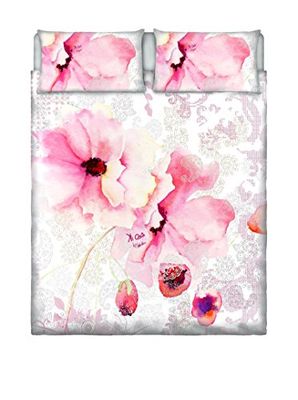 Italian Bed Linen Datex påslakan Ki-Osa rosa/vit 250 x 200 cm