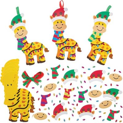 Baker Ross FN324 Giraffe Kerstboomverlichting Mix en Match Kits - Set van 8, Kerst knutselen voor kinderen, Kerstdecoraties